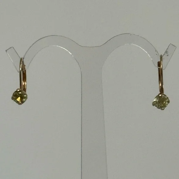 10k real solid gold Peridot earrings - Picture 2 of 9